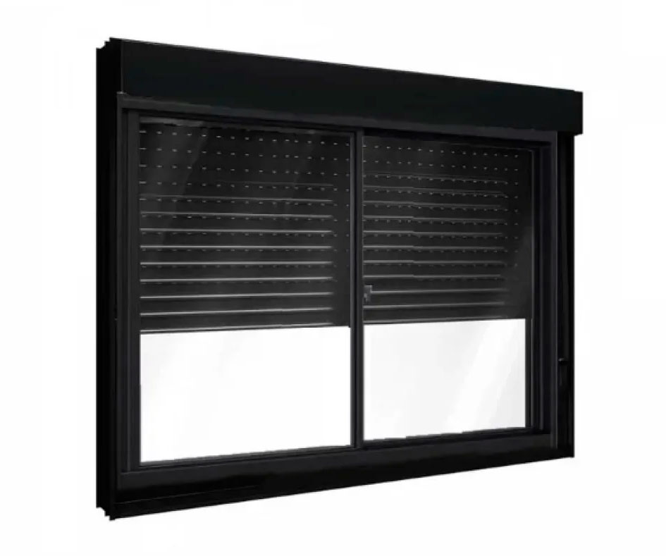 Janelas com persianas de alumínio